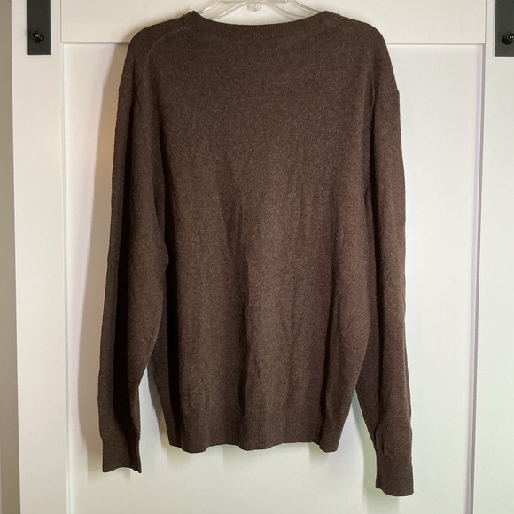 Allen Solly 100% Cashmere Sweater Mens Size XL Brown Preppy Luxury New With Tags - Picture 2 of 3